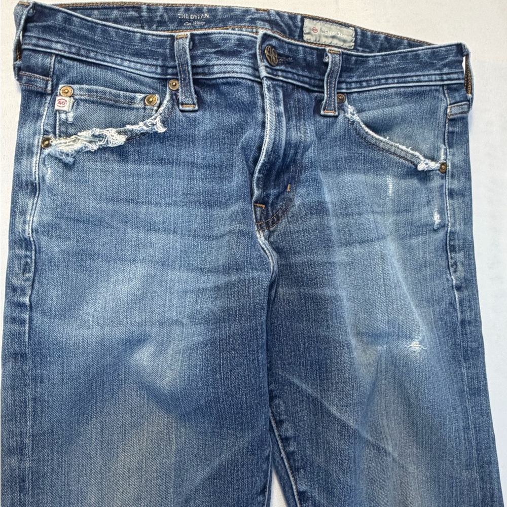 AG Adriano Goldschmied Sz 30 The Dylan Slim Skinny Jean Distressed Holes - Picture 8 of 12